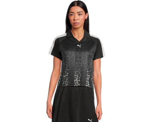 PUMA T7 Leo Luxe Relaxed Soccer Jersey T Shirt - Puma Black-all Over Print - 633499-01