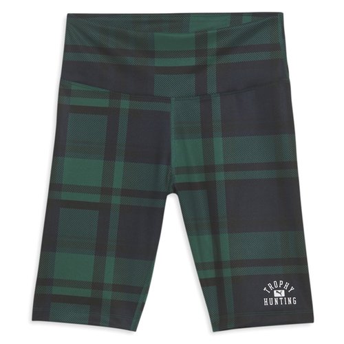PUMA X TROPHY HUNTING Plaid High Waist Biker Shorts - Green - 623246-01