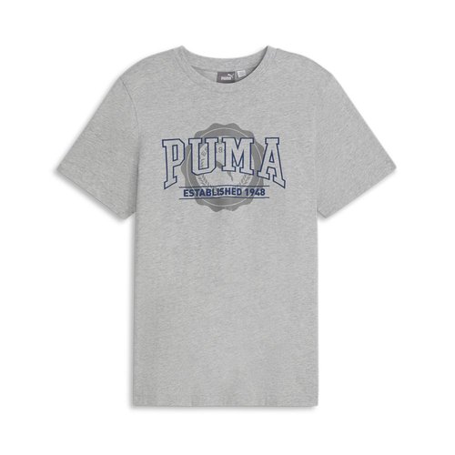 PUMA Vintage Sport Logo Crew Neck Short Sleeve T-Shirt - Grey - 683498-04