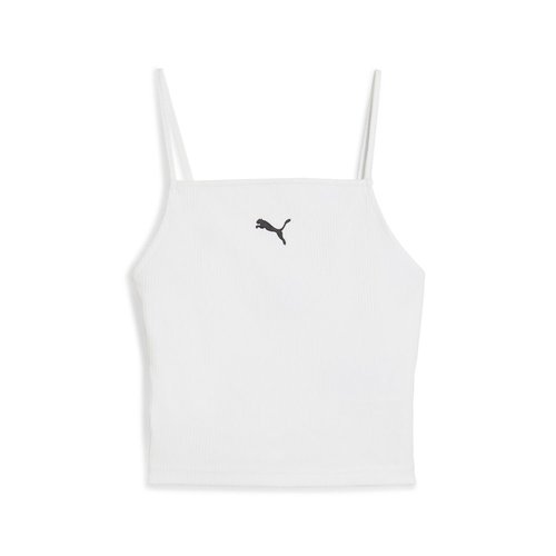 PUMA Wardrobe Essentials Ribbed Crew Neck Tank Top - White - 629771-02