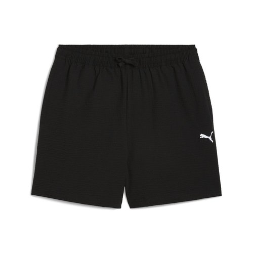 PUMA Wardrobe Essentials Seersucker Relaxed 6 Inch Shorts - Black - 629665-01