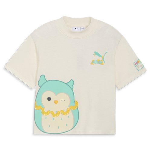 PUMA Squish Winston Graphic Mock Neck Short Sleeve T-Shirt - Off White - 859926-01