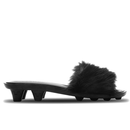 PUMA x Fenty Slide Chic Fur - Black/Silver - 404768-02