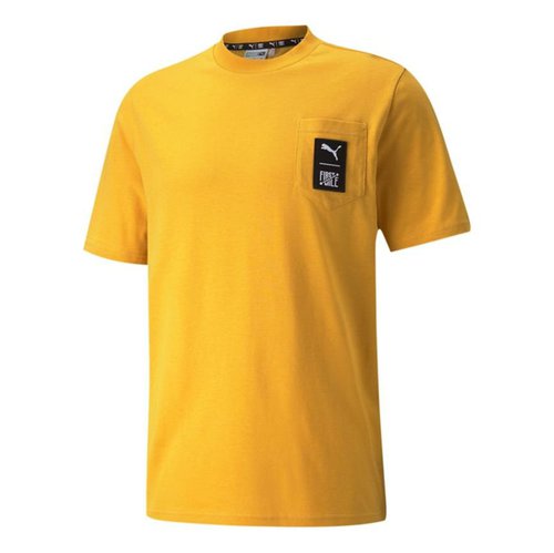PUMA x FIRST MILE Crossover Pocket Small Label Solid Color Sports Short Sleeve - Yellow - 532337-37