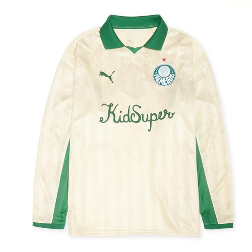 PUMA x KidSuper Palmeiras Longsleeve Retro Shirt Longsleeves Herren beige Größe M - 606852-11