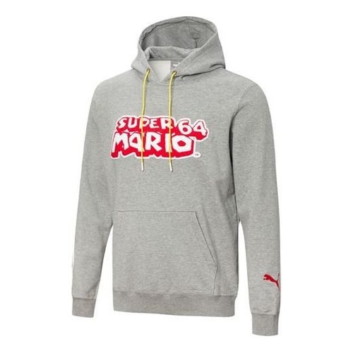 PUMA x Super Mario Crossover Nintendo Printing Knit Sports Pullover Gray - 589098-01