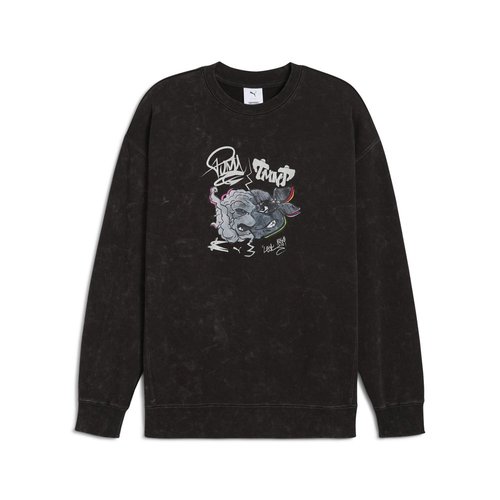 PUMA TMNT Relaxed Graphic Crew Neck Sweatshirt 'Black' 630100-01