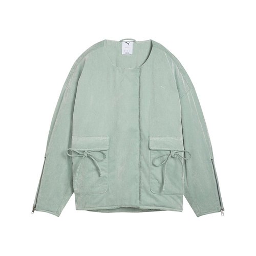 PUMA Yona Full Zip Twill Jacket - Green - 632326-37