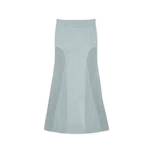 PUMA Yona Long Ribbed Skirt - Green - 632324-37