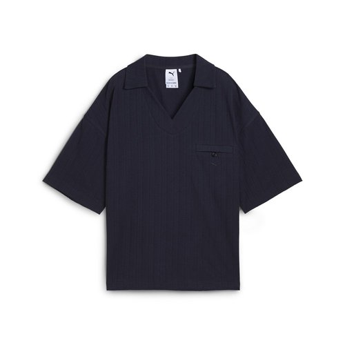 PUMA Yona Oversized Short Sleeve Polo Shirt - Blue - 629386-16