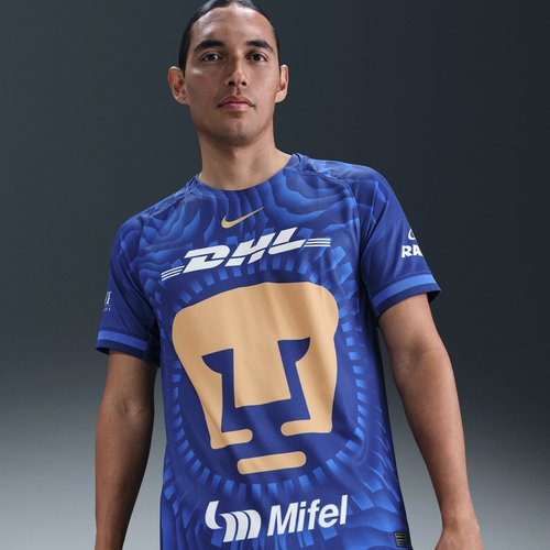 Pumas UNAM 2025/26 Stadium Away Nike Dri-FIT Soccer Replica Jersey - Deep Royal Blue/Club Gold - HJ4607-456