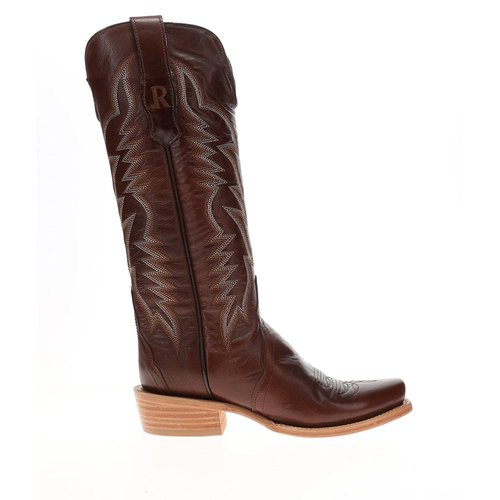 R. WatsOn Boots 14 Inch Goat Embroidered Narrow Square Toe Pull On Cowboy Boots - Brown - RW.8323