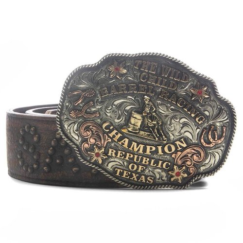 Racing Champion Studded Belt - Brown - FW25BLT003-BRN-S-S