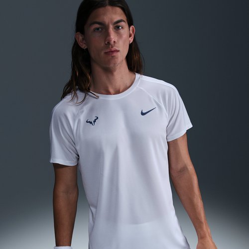 Rafa Challenger Nike Dri-FIT Short-Sleeve Tennis Top - White/Diffused Blue - DV2887-101