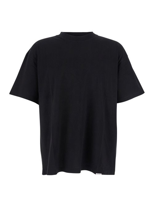 REPRESENT Black Crewneck T-shirt With Logo Embroidery On The Rear And Logo Patch On The Hem In CottOn Jersey Man - INM4742001