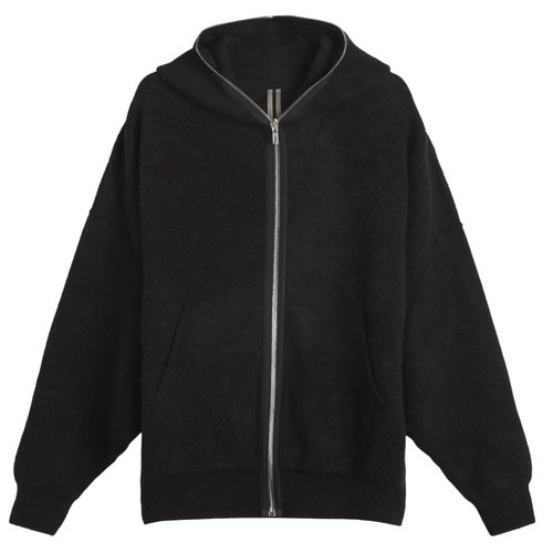 Rick Owens Alpaca Gimp Hoodie - Black - RR02E1687-KWP-09