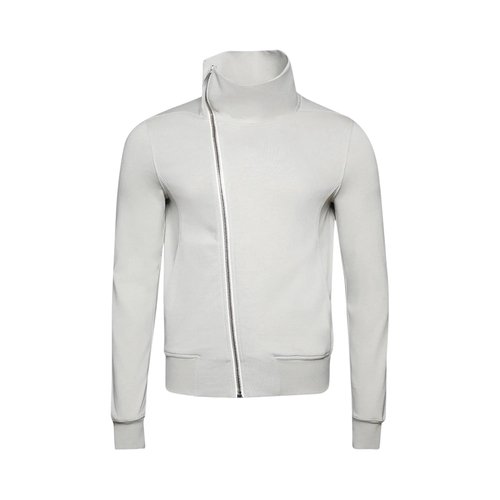 Rick Owens Asymmetrical Zippered Sweatshirt | White | Size M - RU02E1272-BA-08