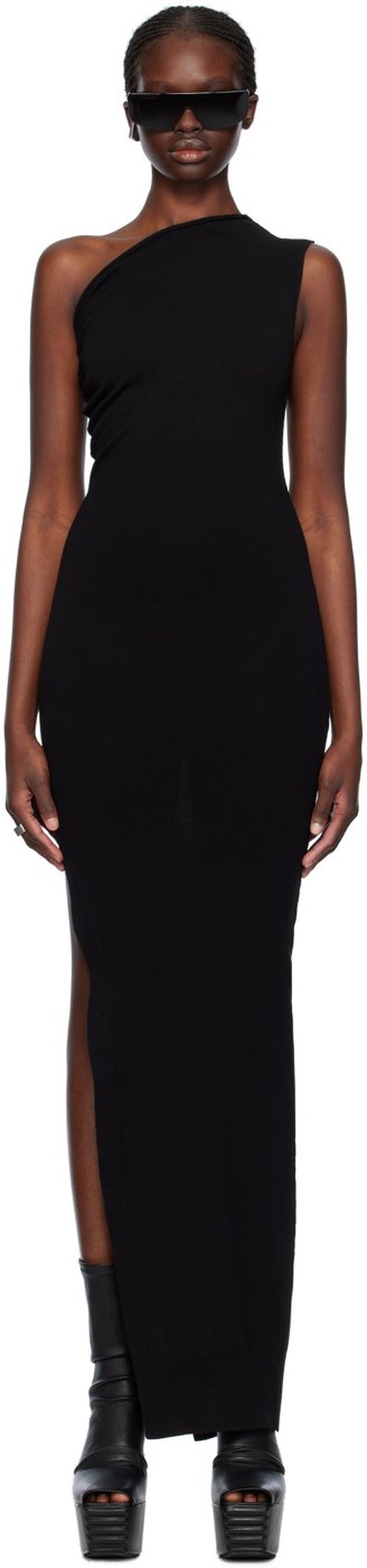 Rick Owens Athena Maxi Dress - Black - RP01D2664 VI09