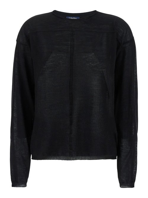 Rick Owens Black Crewneck Pullover In Semi Sheer Fabric - RP02D3612-ML-09