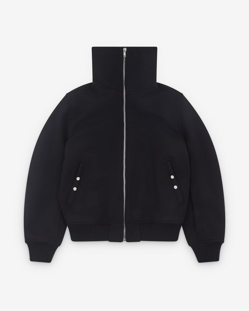 Rick Owens Blixa Dracucollar Bomber Jacket - Black - RR02E1710WSF
