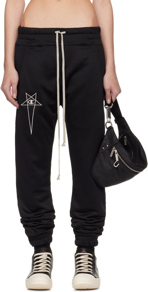 Rick Owens Champion Edition Joggers Sweatpants - Black - CW01E1684