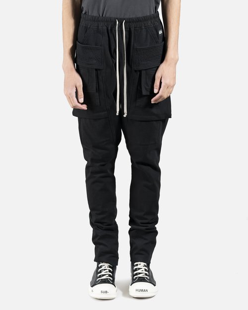Rick Owens DRKSHDW Creatch Cargo Drawstring Pants - Black - RU21S2376-RIG-09