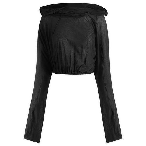 Rick Owens Cropped Hooded Tunic | Size Onesize - Black - RO01E7278-UC-09