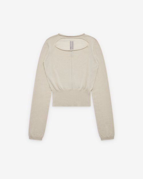 Rick Owens Cropped Pull Sweater - Sand
