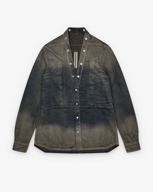 Rick Owens Denim Shirt - Dark Dust - RU02E1287-DK-EG