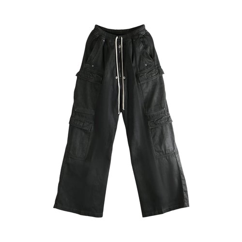 Rick Owens Double Cargo Jumbo Belas Pants - Black Wax - DU02E7398 BW 99X