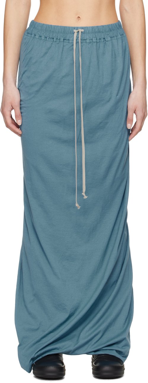 Rick Owens DRKSHDW Blue Hollywood Pull On Pillar Maxi Skirt - Toothpaste - RS01E3332-BHD-86