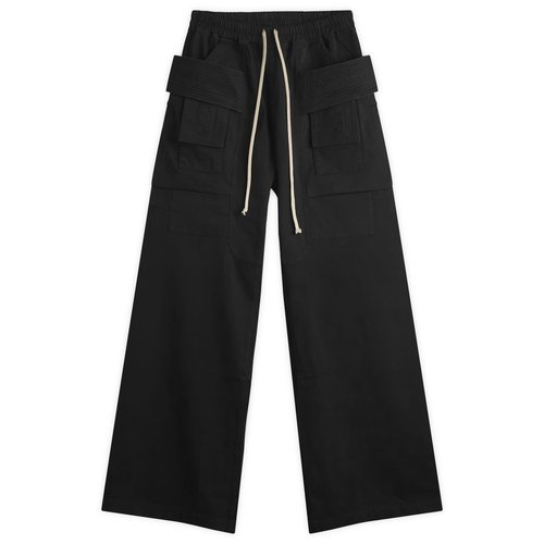 Rick Owens DRKSHDW Creatch Wide Cargo Drawstring Pants - Black - RU02E7394-TW-09