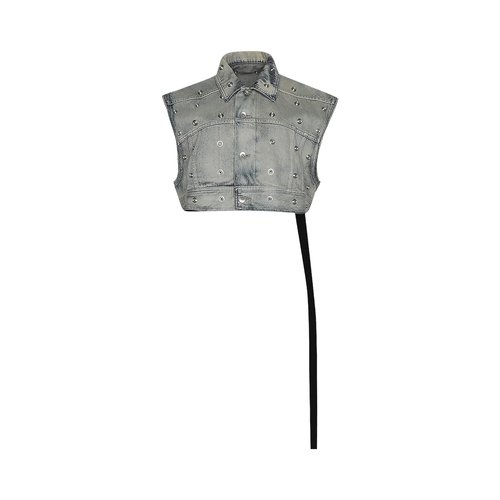Rick Owens DRKSHDW Cropped Jacket | Blue | Size S - RS01D1710-DKY-S2