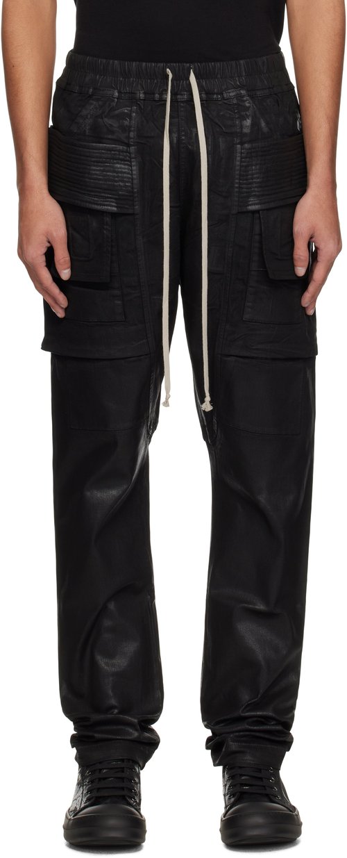Rick Owens DRKSHDW Hollywood Creatch Denim Cargo Pants - Black - RU01E3376-SC-09