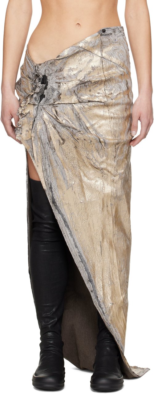 Rick Owens DRKSHDW Hollywood Soft Edfu Long Denim Maxi Skirt - Gold - RS01E3348-SGM-02