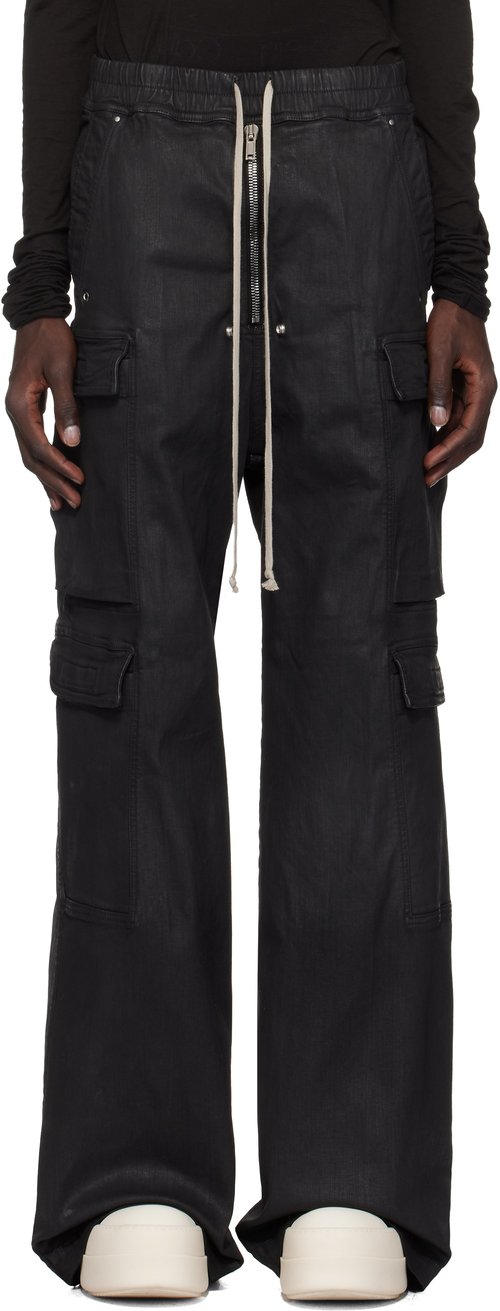 Rick Owens DRKSHDW Porterville Double Cargo Jumbo Belas Denim Cargo Pants - Black/Black - RU02D2398-SB-99