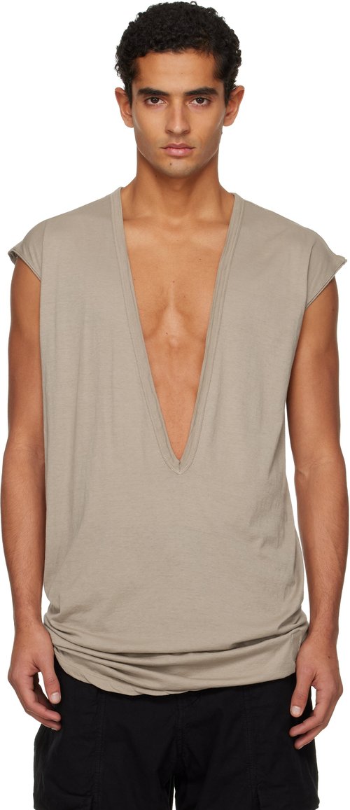 Rick Owens DRKSHDW Taupe Concordians Dylan T-shirt - Dirty Pearl - DU02E7157 BH88