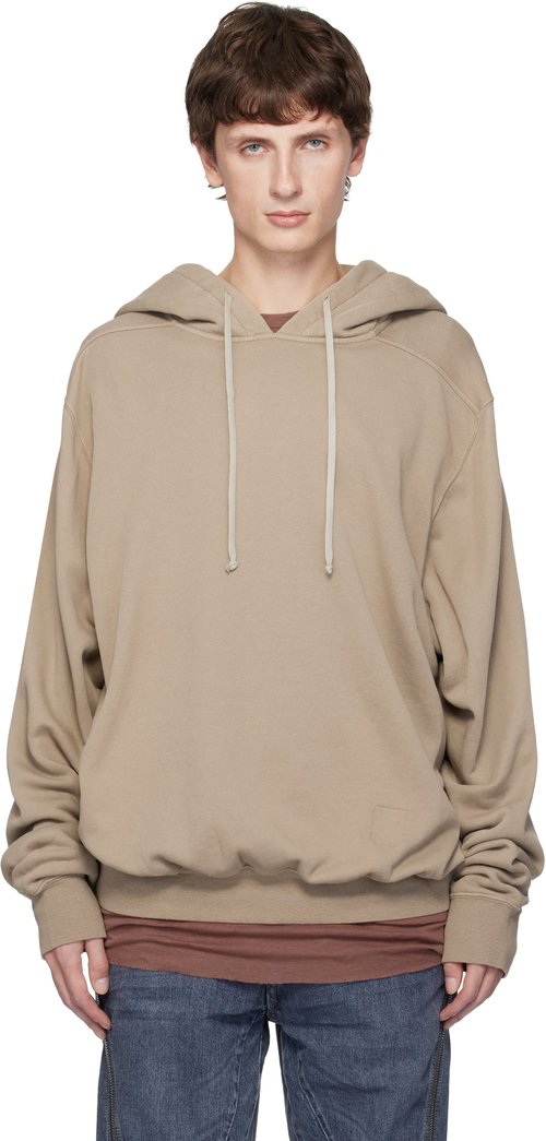 Rick Owens DRKSHDW Taupe Concordians Oversized Hoodie - Dirty Pearl - RU02E7262-FSL-88