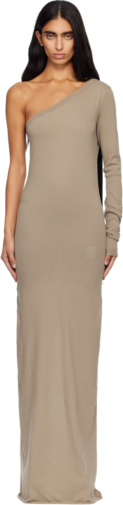 Rick Owens DRKSHDW Taupe Concordians Ziggy Maxi Dress - Dirty Pearl - DS02E7511 RN88