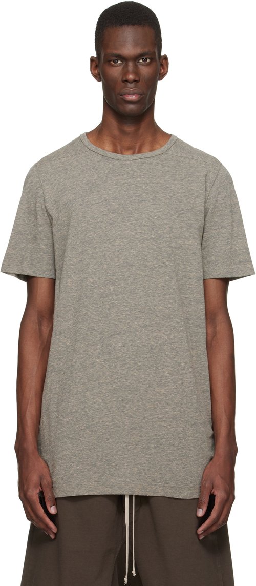 Rick Owens DRKSHDW Taupe Temple Level T-shirt - Grey Melange - DU01F4250 JGMP178
