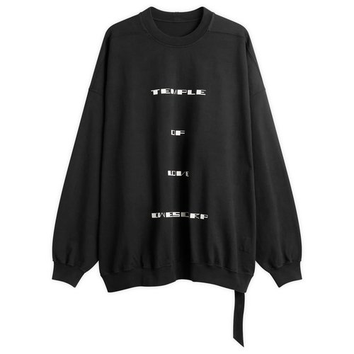 Rick Owens DRKSHDW Temple Of Love Hun Crewneck Sweater - Black/Milk - RS01F4242-RIG-7P