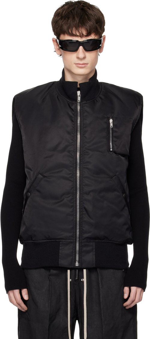 Rick Owens DRKSHDW Temple SL Tankers Bomber Vest - Black - RL01F1790-NYJ-09