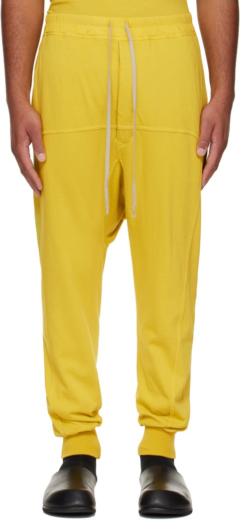 Rick Owens DRKSHDW Yellow Concordians Drawstring Sweatpants - Lemon - RU02E7395-RI-12