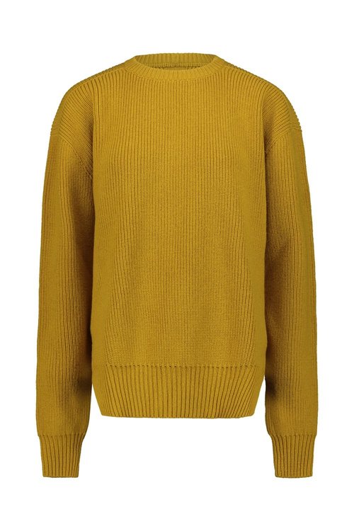Rick Owens Fishermann Crew Neck Sweater - RP02D3647 12 LEMON