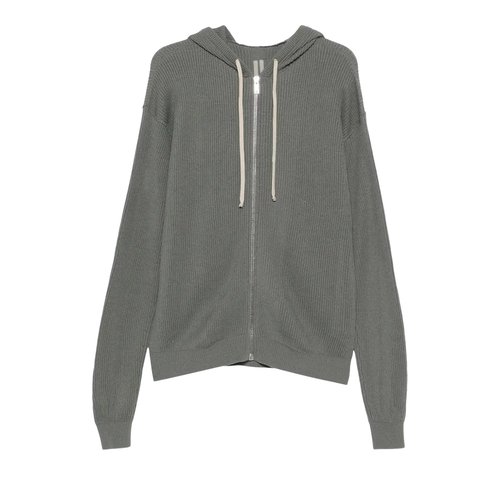 Rick Owens Giacca In Maglia Zipped Hoodie - Euca - RU01F2614 KWVH 35