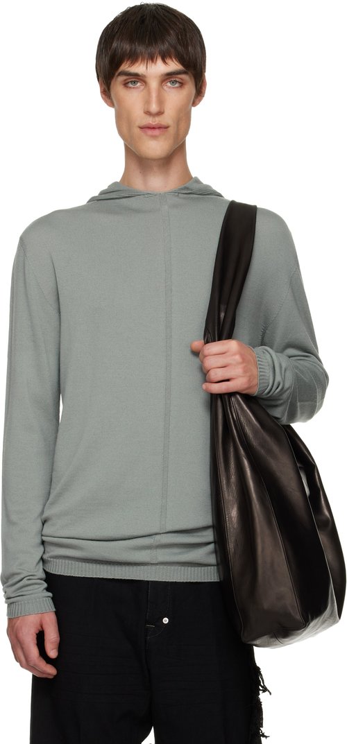 Rick Owens Gray Concordians Oversized Hoodie - Washed Indigo - RU02E1613 M06