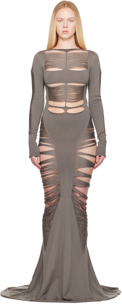 Rick Owens Gray Hollywood Luna Maxi Dress - Dust - RO01E7614 KGRIDM34