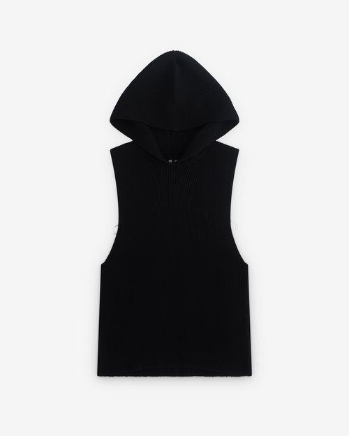Rick Owens Hooded Tank - Black - RR02E1680-KW-VH