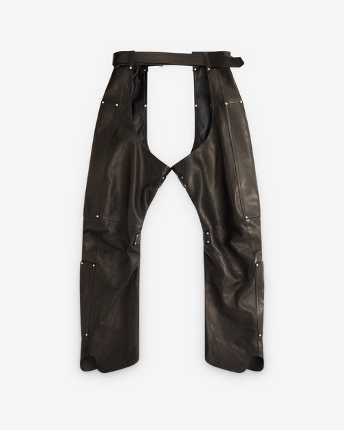 Rick Owens Leather Belt - Black - RO02E4436LNV