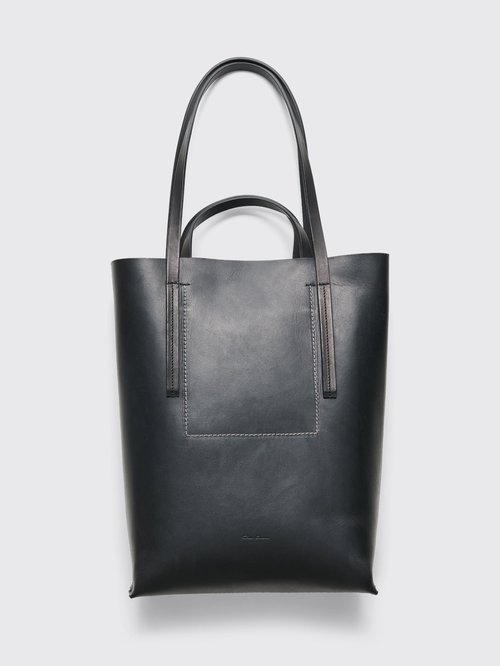 Rick Owens Leather Medium Shopper - Black - RA01D0463-LGE-09